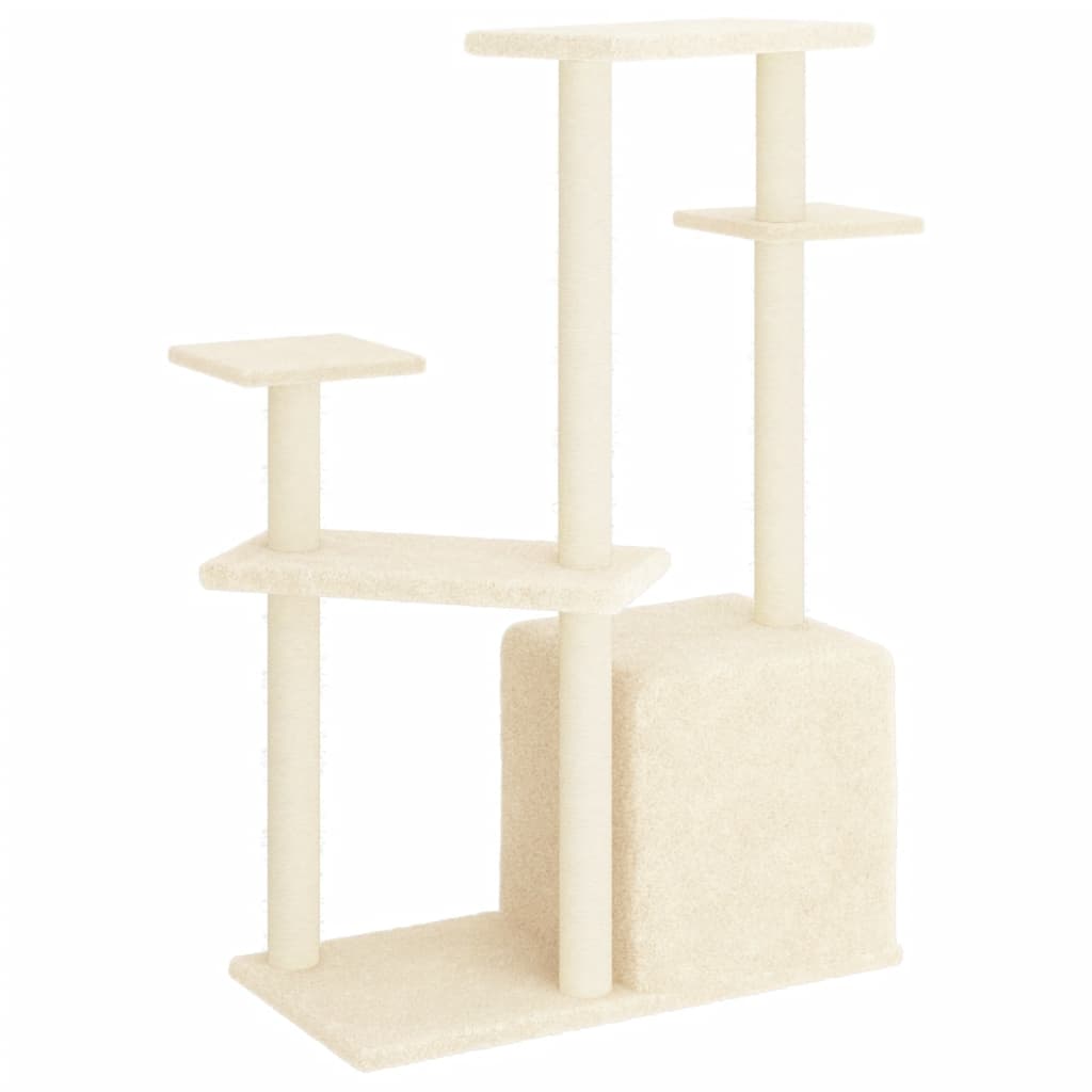Penjalica za mačke sa stupovima za grebanje krem 107,5 cm