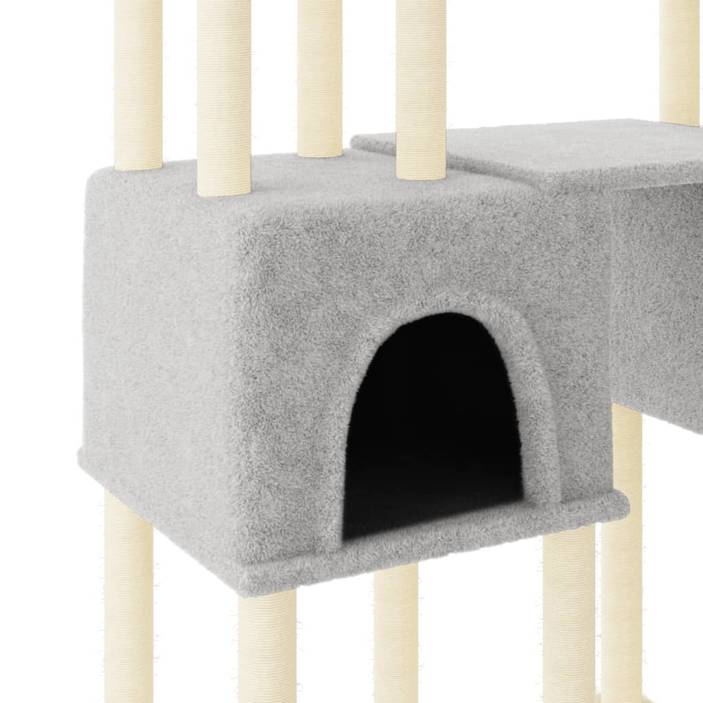 Penjalica za mačke sa stupovima za grebanje svjetlosiva 199 cm