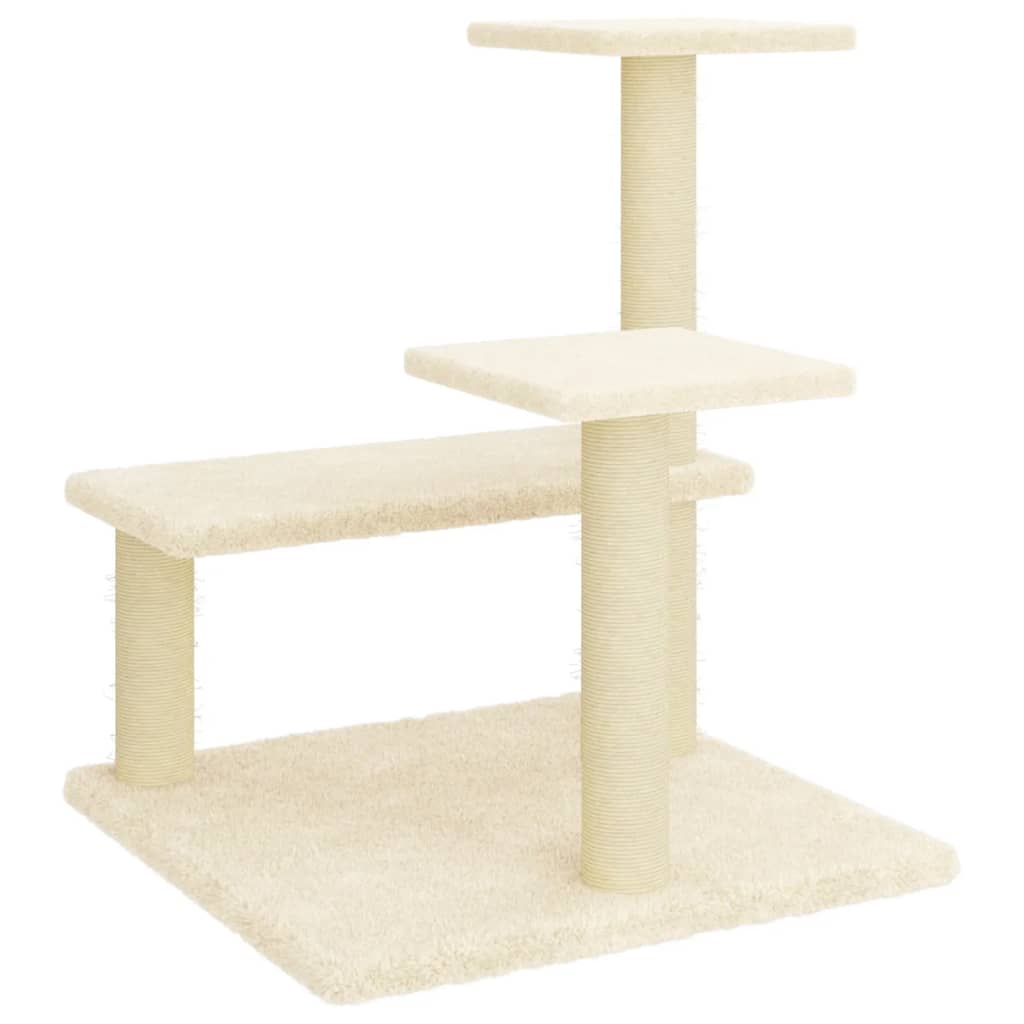 Penjalica za mačke sa stupovima za grebanje krem 61 cm