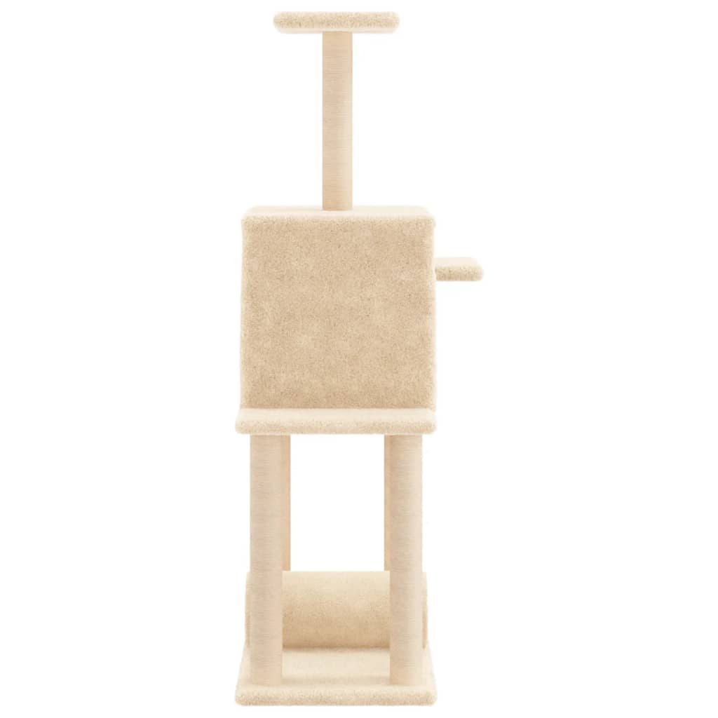 Penjalica za mačke sa stupovima za grebanje krem 122 cm