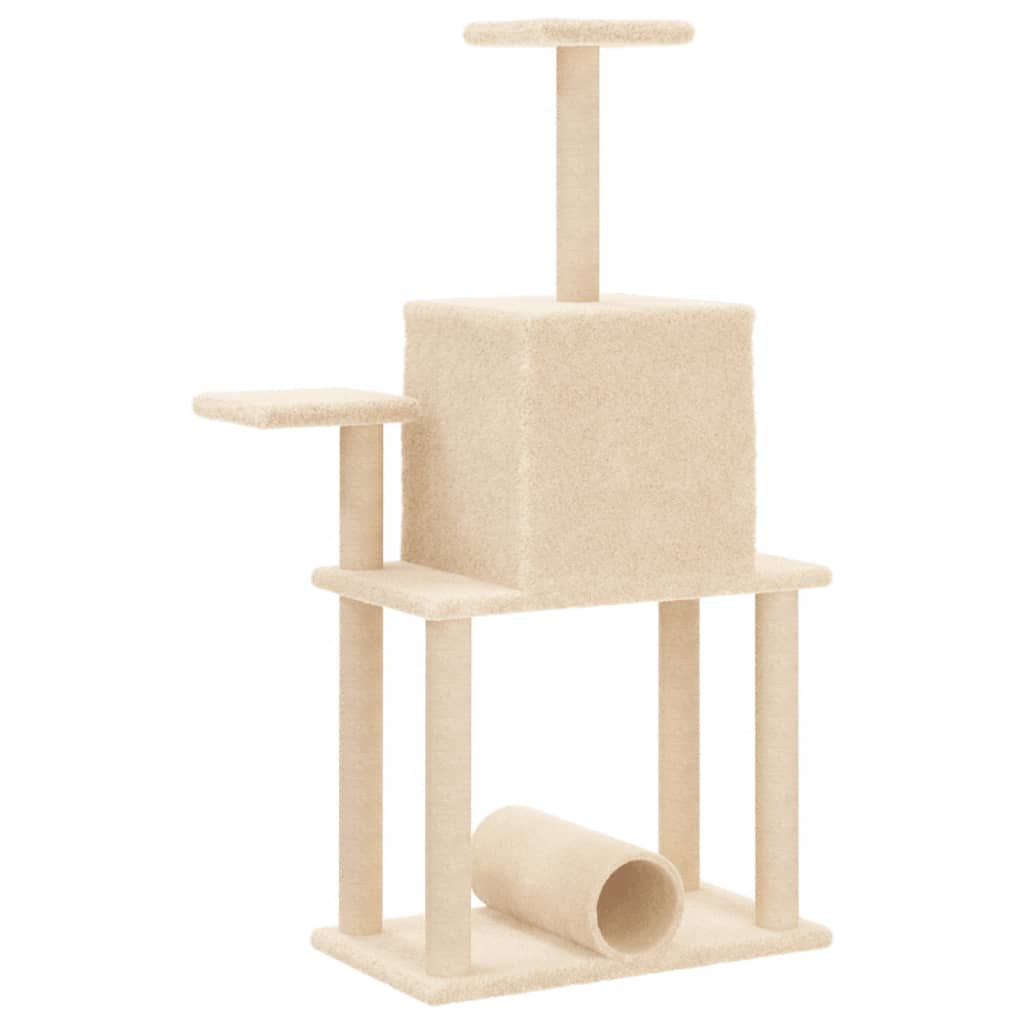 Penjalica za mačke sa stupovima za grebanje krem 122 cm