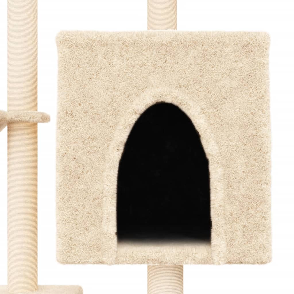 Penjalica za mačke sa stupovima za grebanje krem 117 cm
