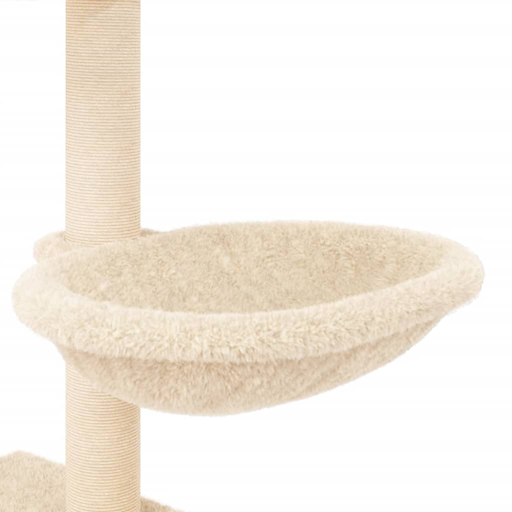 Penjalica za mačke sa stupovima za grebanje krem 117 cm