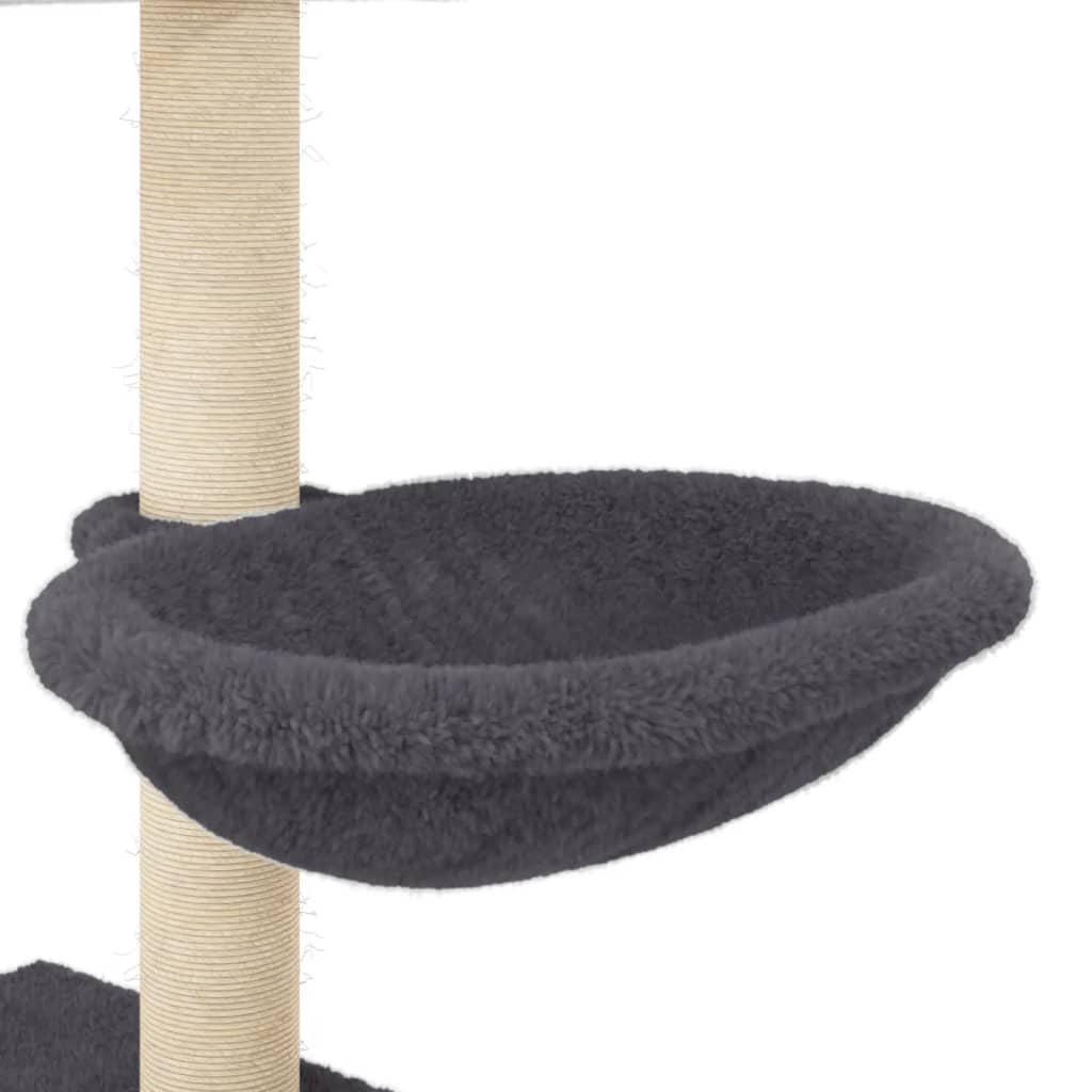 Penjalica za mačke sa stupovima za grebanje tamnosiva 117 cm