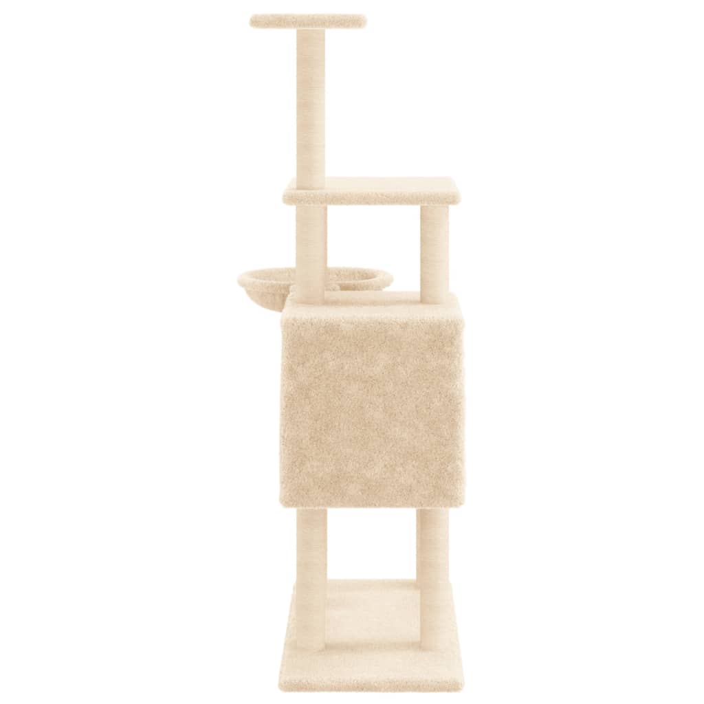 Penjalica za mačke sa stupovima za grebanje krem 131 cm