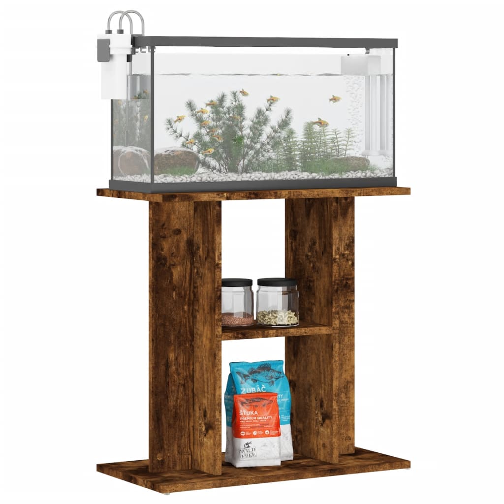 Stalak za akvarij dimljeni hrast 60x30x60 cm Konstruirano drvo