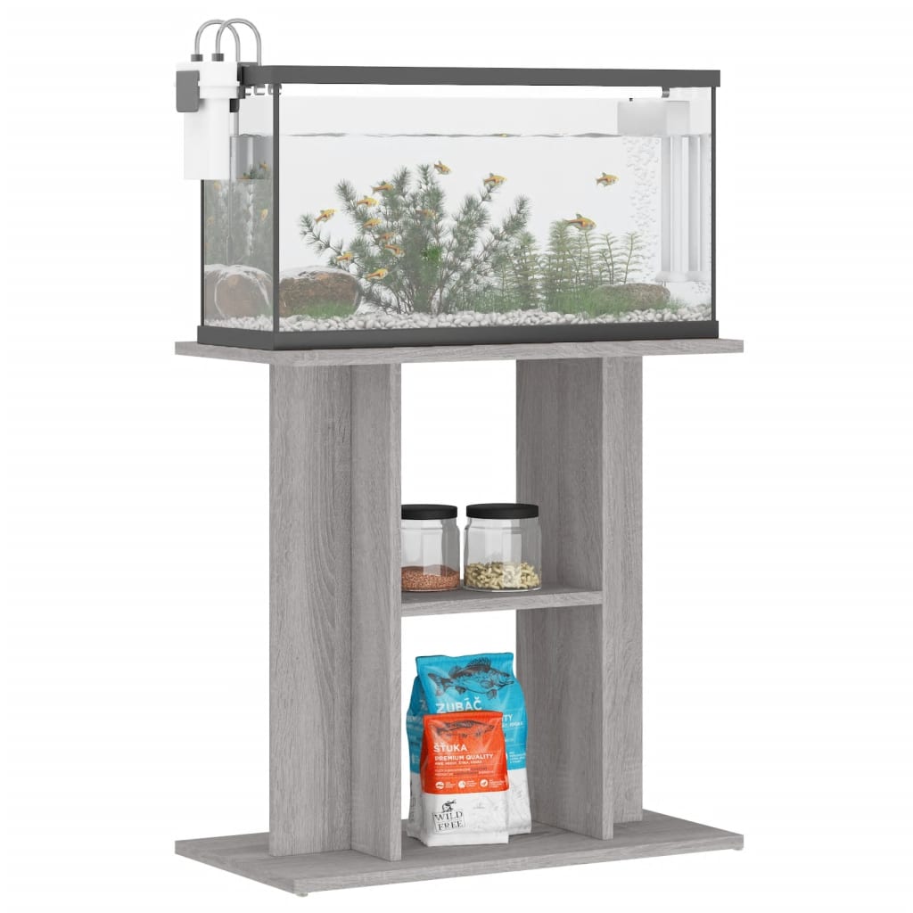 Stalak za akvarij sivi sonoma 60x30x60 cm, inženjerski drvo