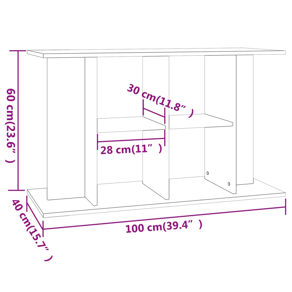 Stalak za akvarij Sonoma hrast 100x40x60 cm Konstruirano drvo