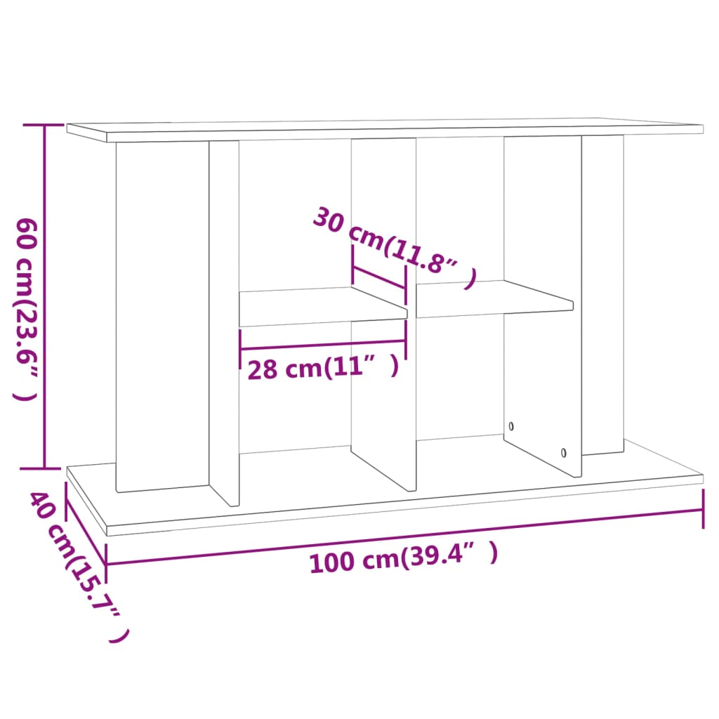 Stalak za akvarij boja hrasta 100x40x60 cm konstruirano drvo