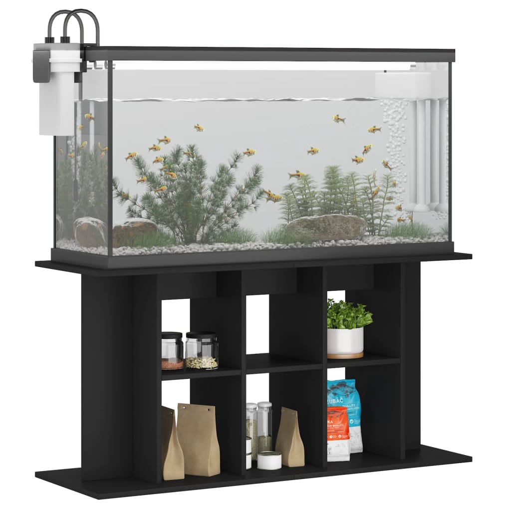Stalak za akvarij crni 120 x 40 x 60 cm od konstruiranog drva