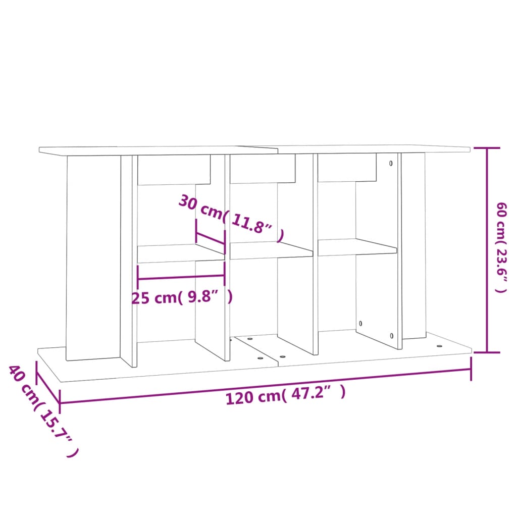 Stalak za akvarij Betonsko-sivi 120x40x60 cm Konstruirano drvo