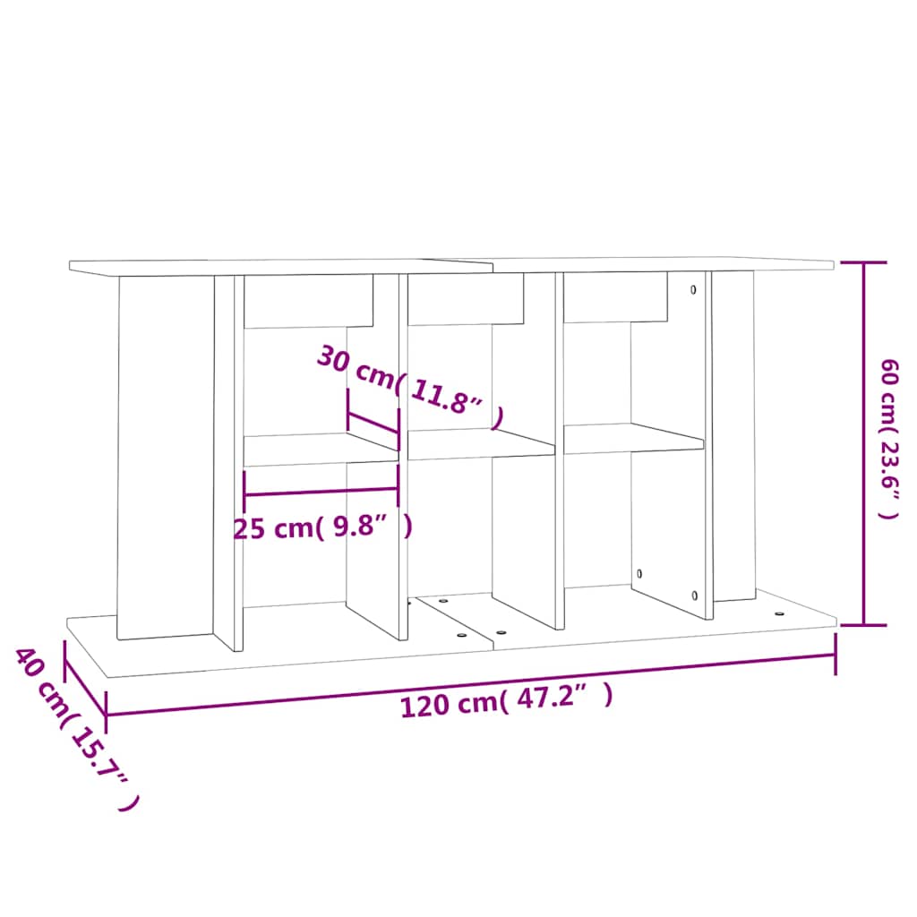 Stalak za akvarij boja hrasta 120x40x60 cm konstruirano drvo