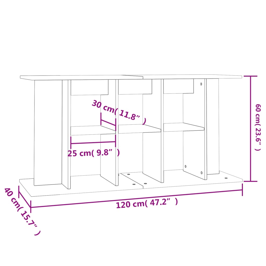 Stalak za akvarij boja hrasta 120x40x60 cm konstruirano drvo