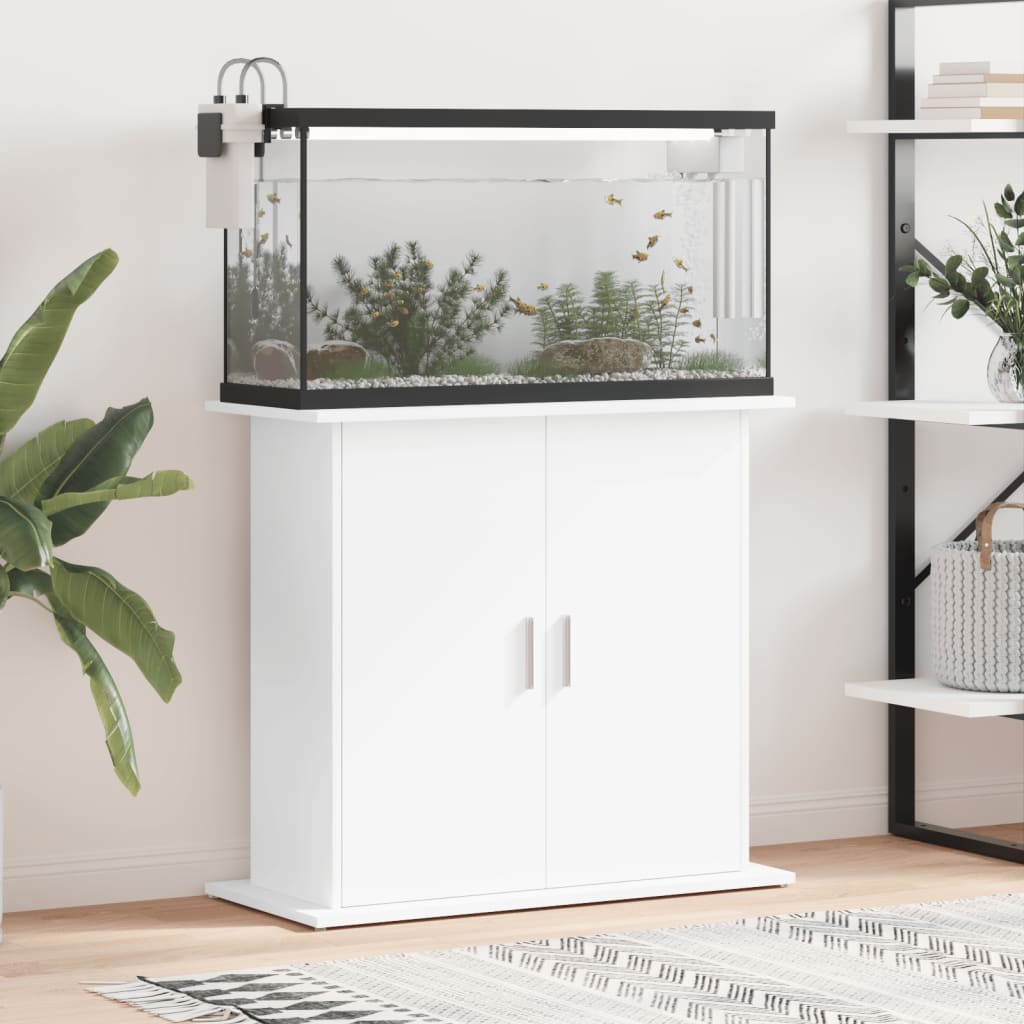 Stalak za akvarij bijeli 81 x 36 x 73 cm od konstruiranog drva