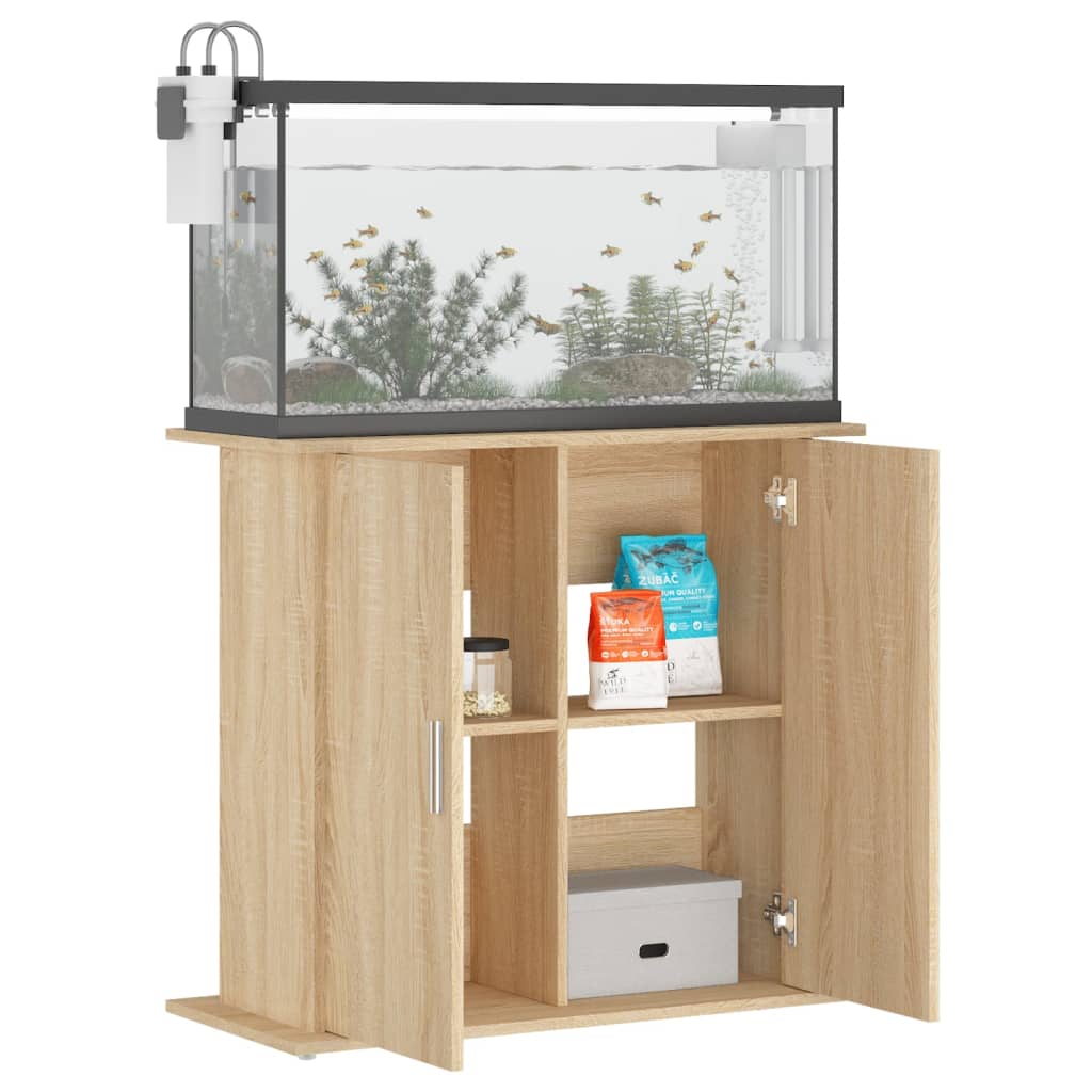 Stalak za akvarij Sonoma hrast 81x36x73 cm Konstruirano drvo
