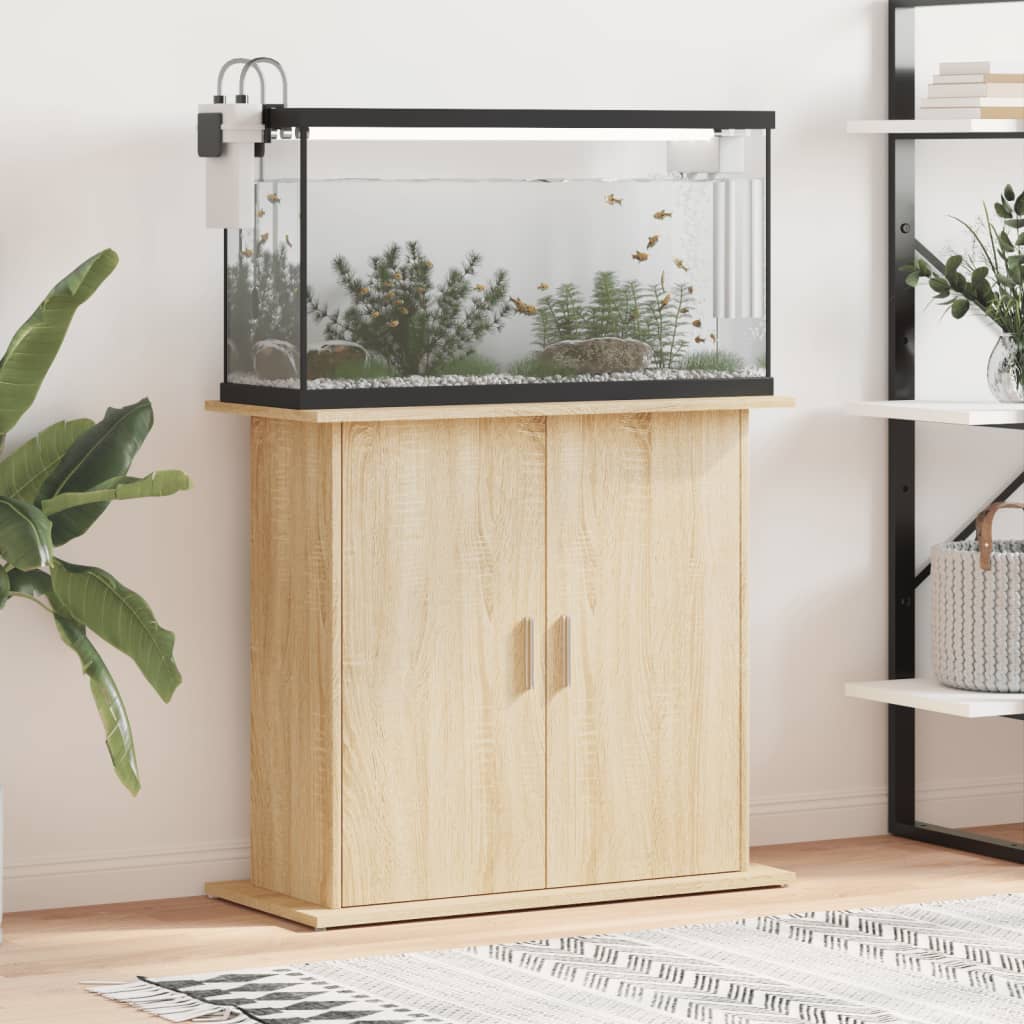 Stalak za akvarij Sonoma hrast 81x36x73 cm Konstruirano drvo
