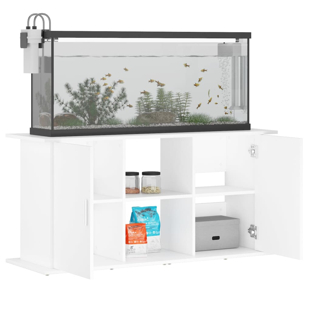 Stalak za akvarij bijeli 121 x 41 x 58 cm od konstruiranog drva