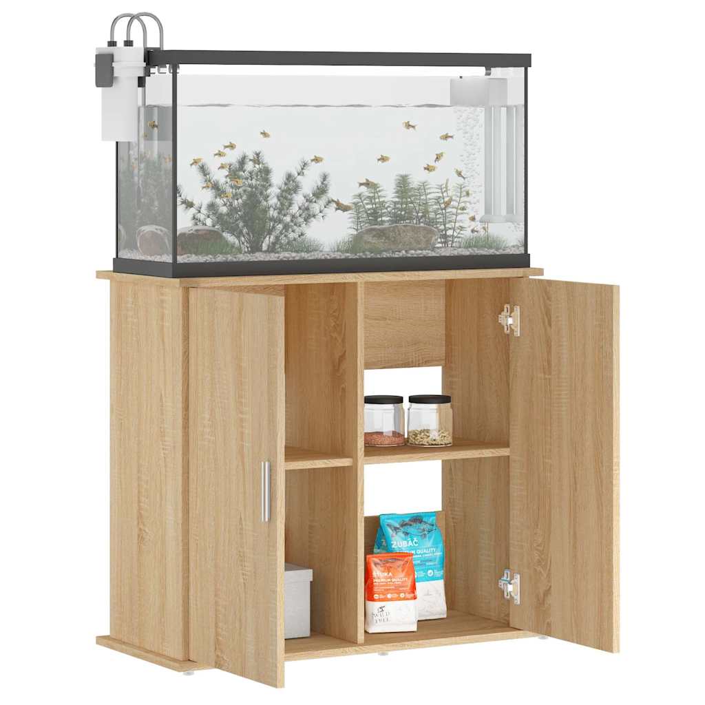 Stalak za akvarij Sonoma hrast 81x36x73 cm Konstruirano drvo