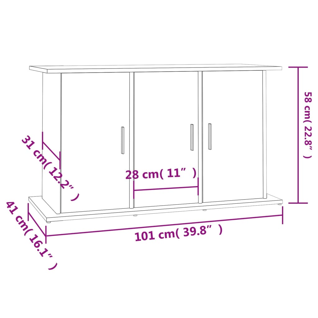 Stalak za akvarij boja hrasta 101x41x58 cm konstruirano drvo