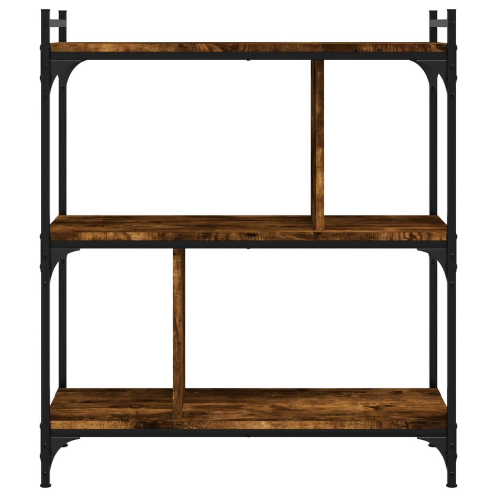 Regal za knjige s 3 razine boja hrasta 76 x 32 x 88 cm drveni