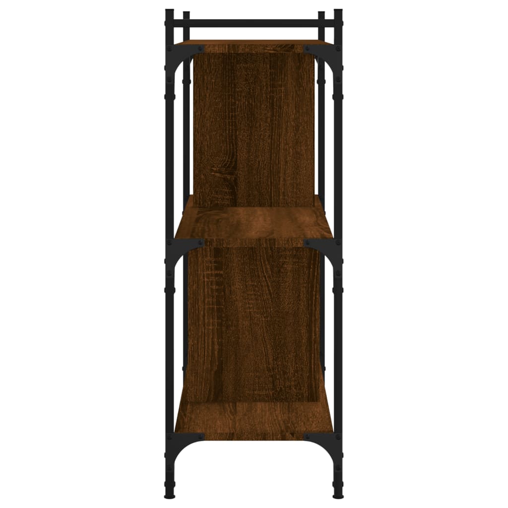 Regal za knjige s 3 razine smeđa boja hrasta 76x32x88 cm drveni