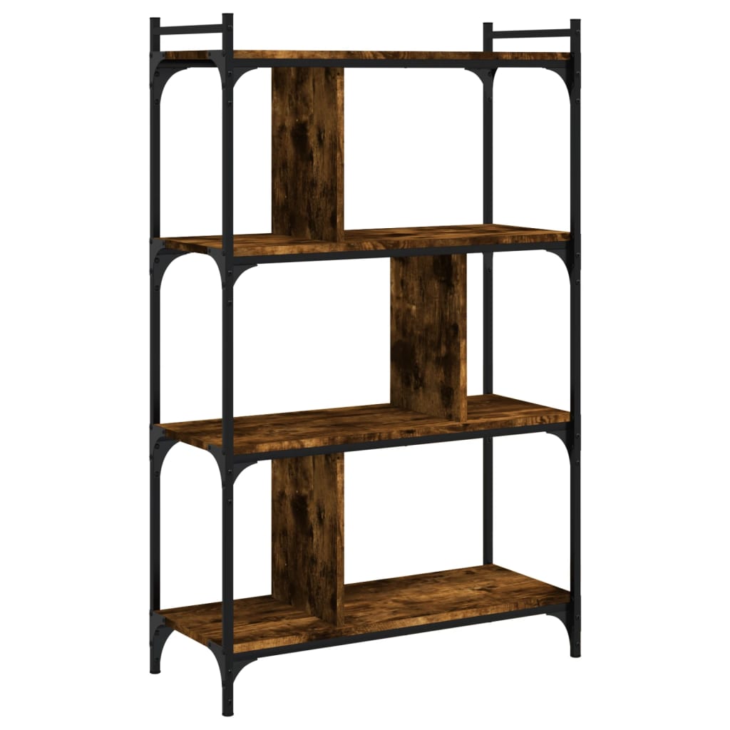 Regal za knjige s 4 razine boja hrasta 76 x 32 x 123 cm drveni