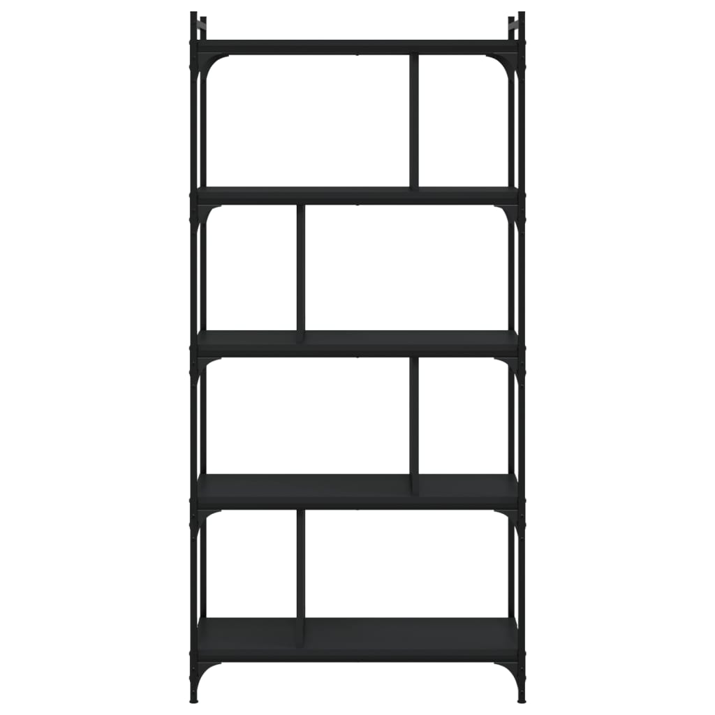 Regal za knjige s 5 razina crni 76x32x158 cm konstruirano drvo