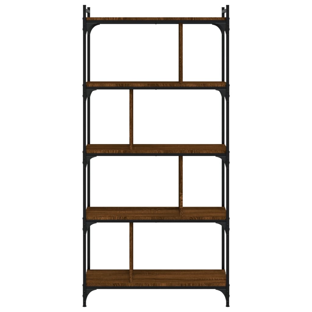 Regal za knjige 5 razina smeđa boja hrasta 76x32x158 cm drveni