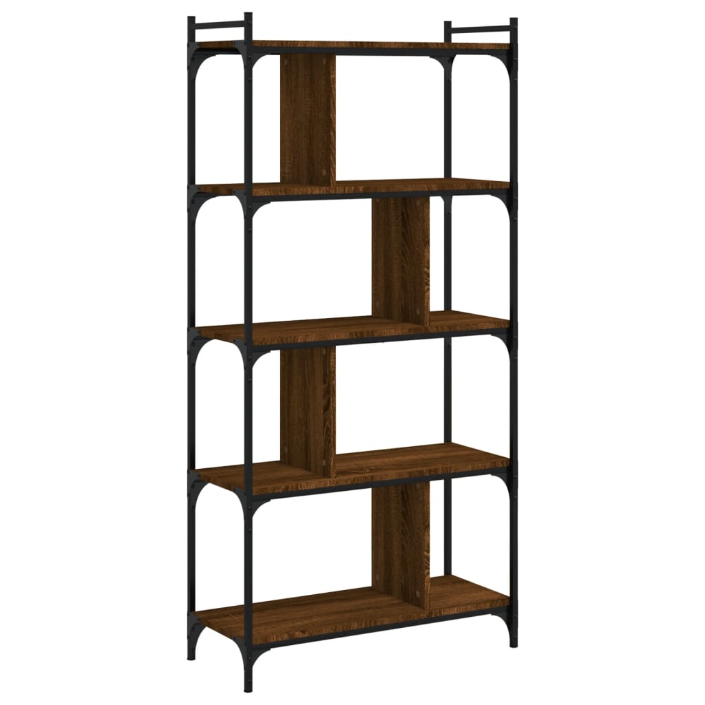 Regal za knjige 5 razina smeđa boja hrasta 76x32x158 cm drveni