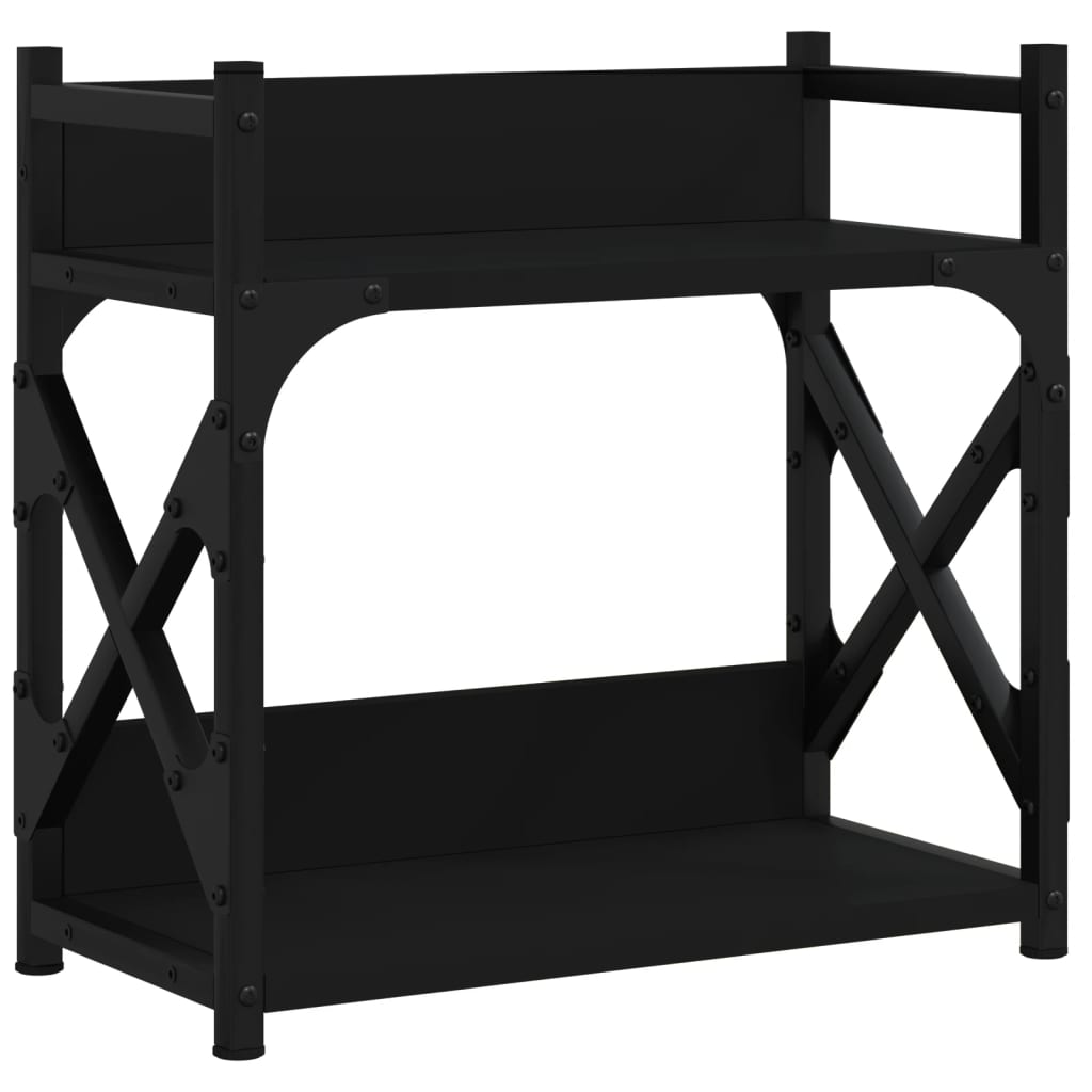 Stalak za pisač s 2 razine crni 40x20x40 cm konstruirano drvo