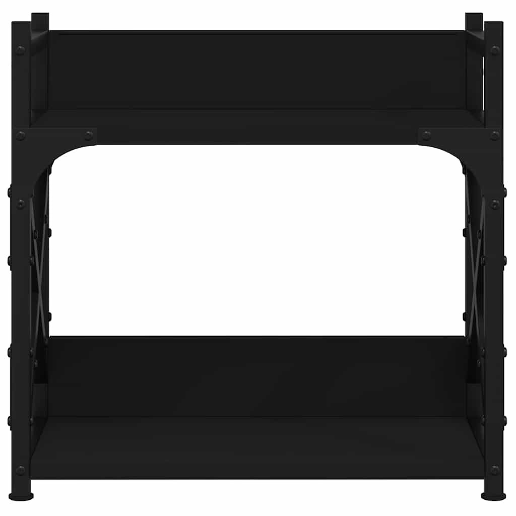 Stalak za pisač s 2 razine crni 40x20x40 cm konstruirano drvo