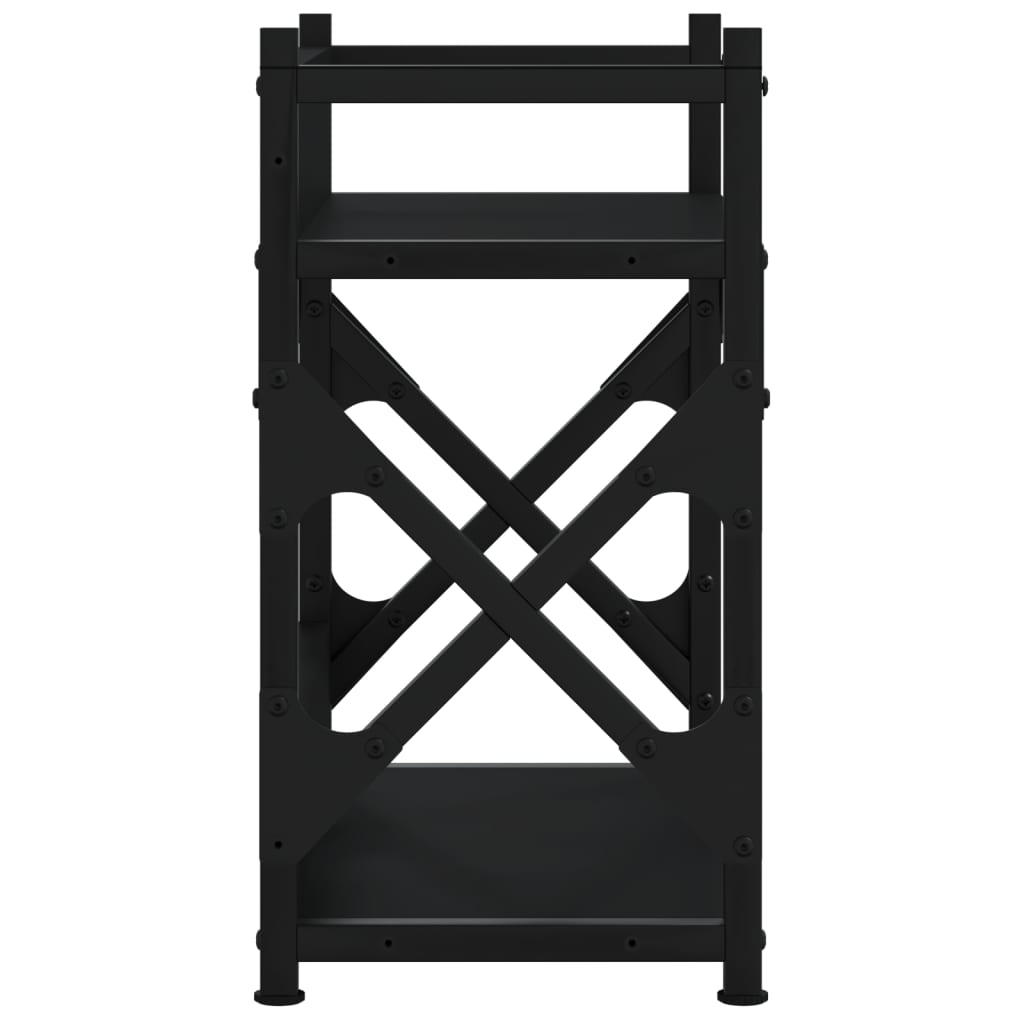Stalak za pisač s 2 razine crni 40x20x40 cm konstruirano drvo
