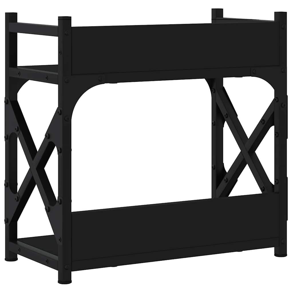 Stalak za pisač s 2 razine crni 40x20x40 cm konstruirano drvo