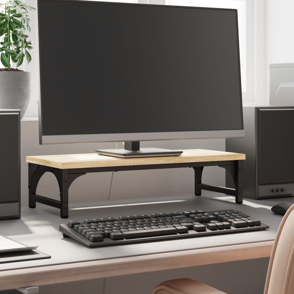 Stalak za monitor boja hrasta 55 x 23 x 14 cm konstruirano drvo
