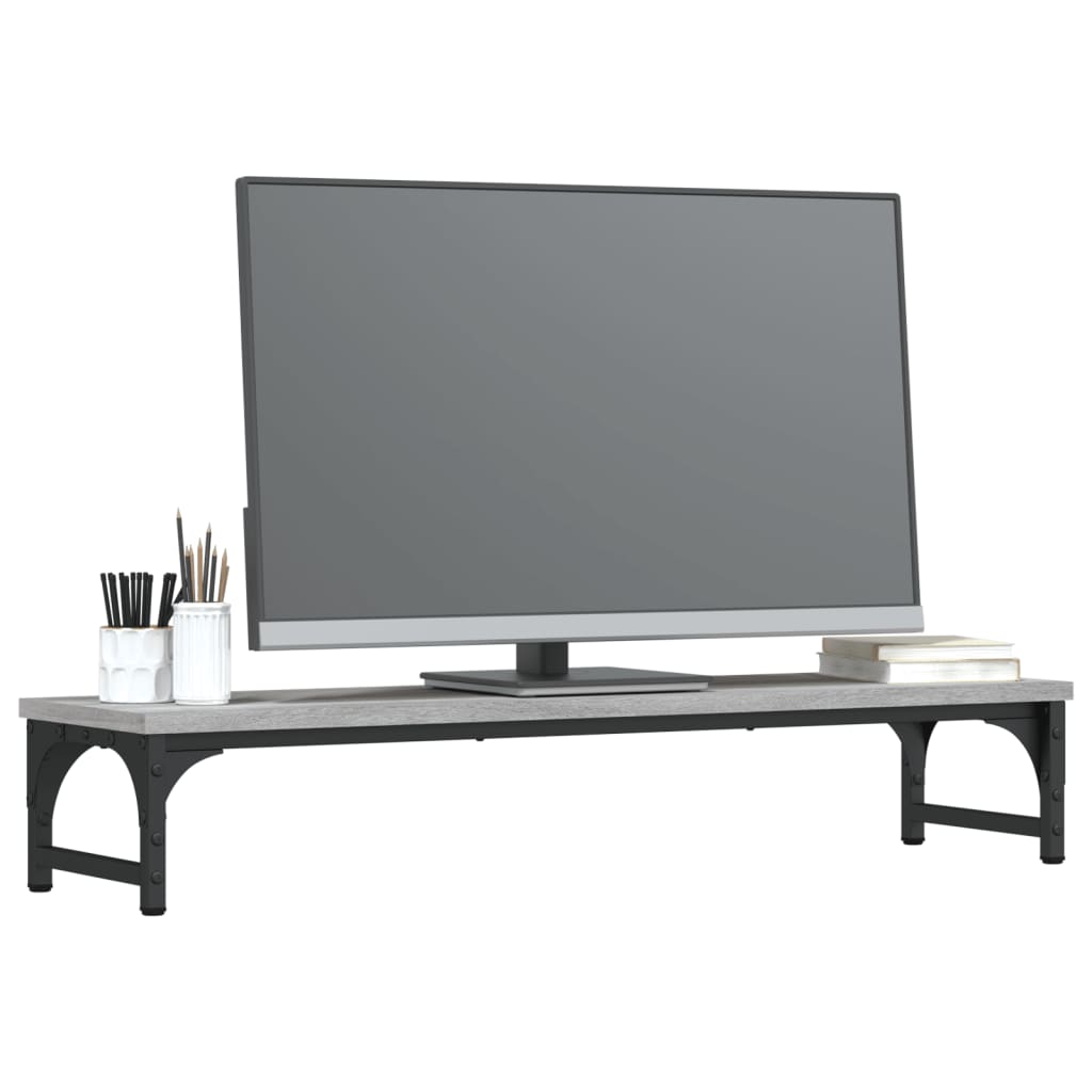 Stalak za monitor siva boja hrasta 85 x 23 x 15,5 cm drveni