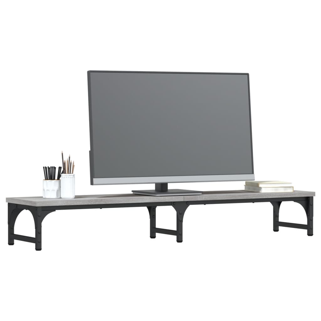 Stalak za monitor siva boja hrasta 105 x 23 x 15,5 cm drveni