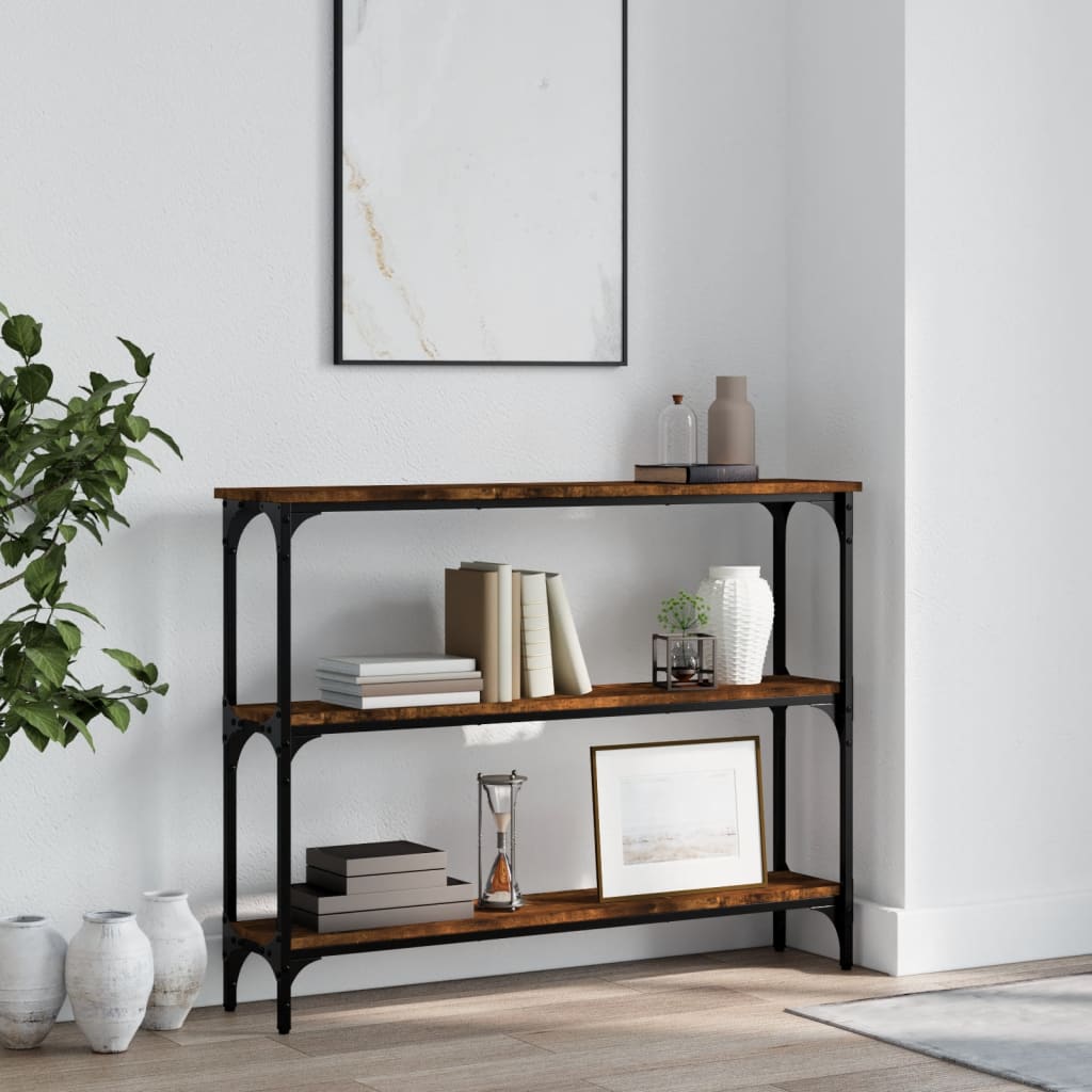 Konzolni stol boja hrasta 100 x 22,5 x 75 cm konstruirano drvo