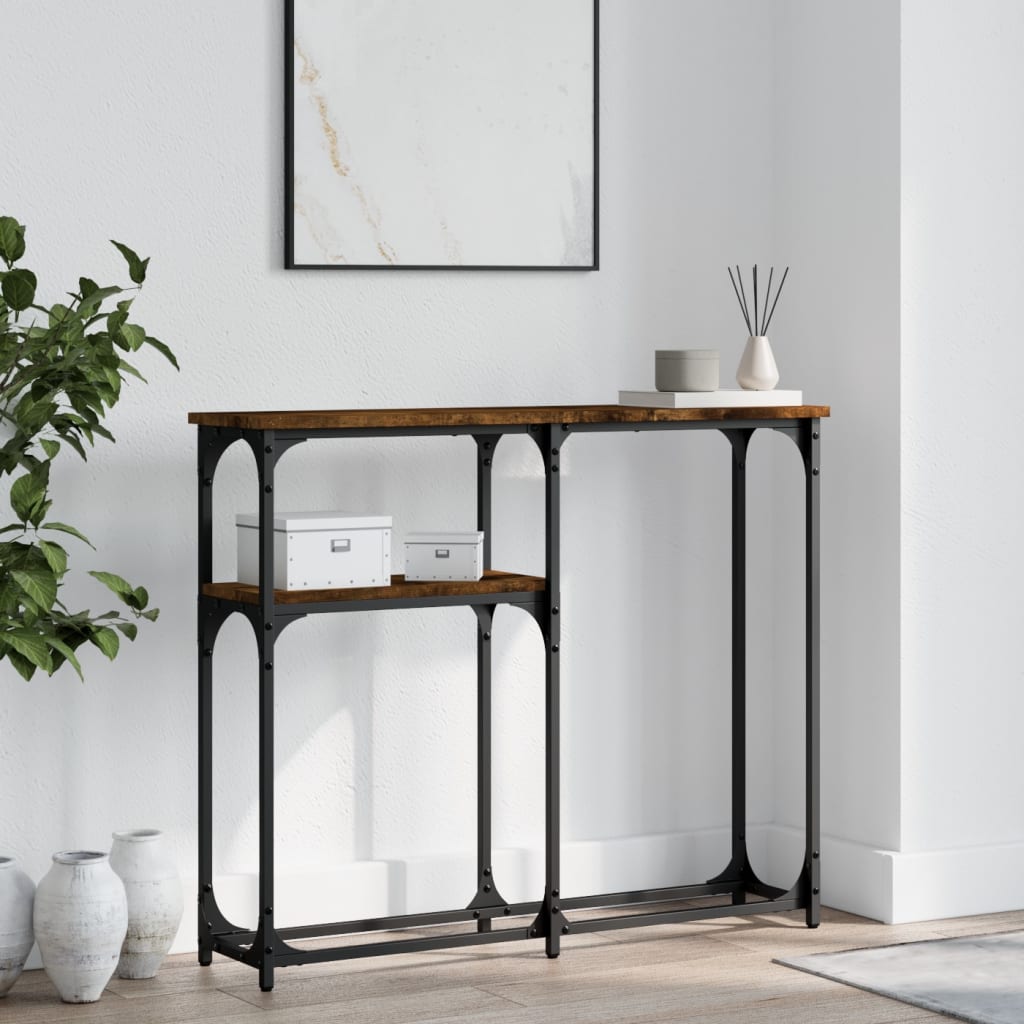Konzolni stol boja hrasta 90 x 22,5 x 75 cm konstruirano drvo