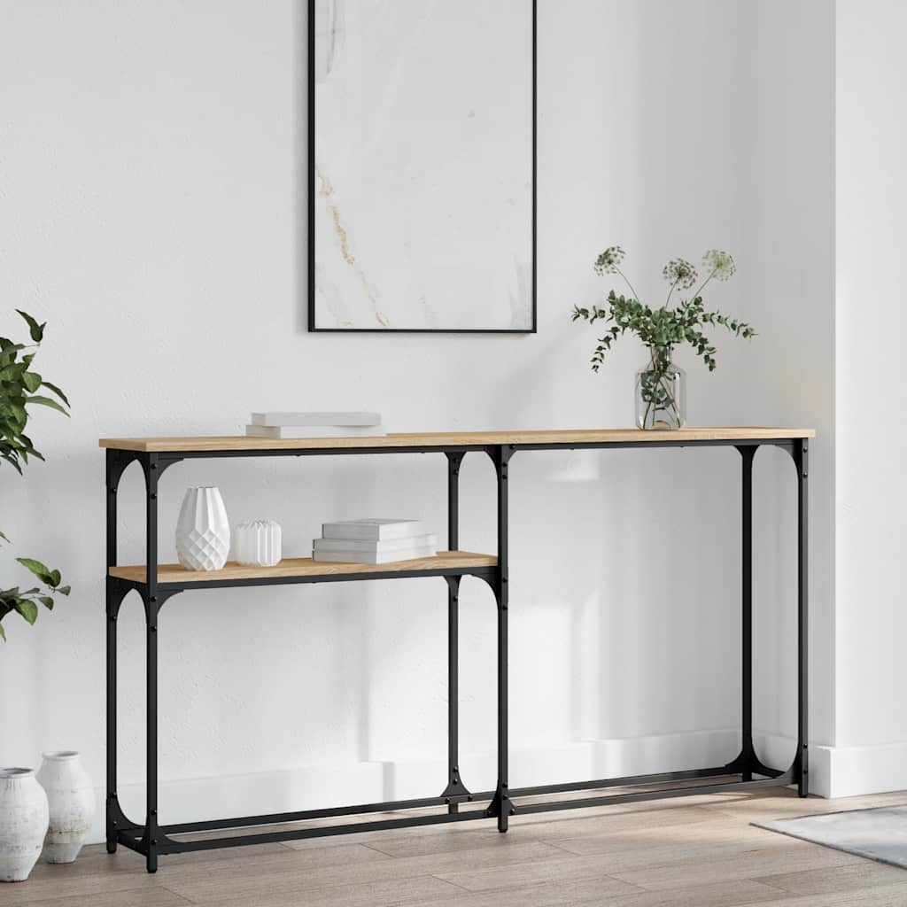 Konzolni stol boja hrasta 90 x 22,5 x 75 cm konstruirano drvo