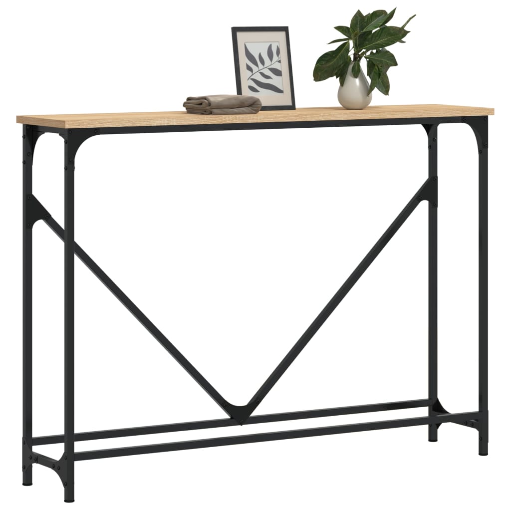 Konzolni stol boja hrasta 102 x 22,5 x 75 cm konstruirano drvo