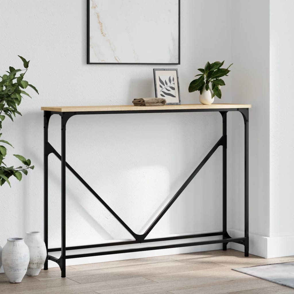 Konzolni stol boja hrasta 102 x 22,5 x 75 cm konstruirano drvo