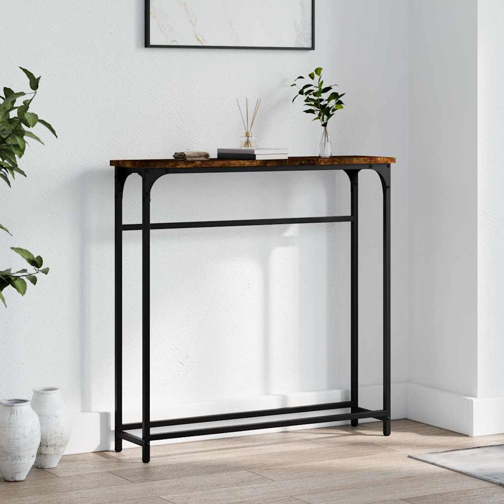 Konzolni stol boja hrasta 75 x 19,5 x 75 cm konstruirano drvo