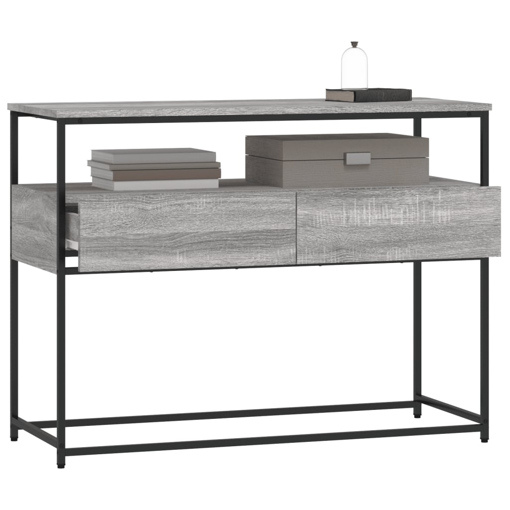 Konzolni stol siva boja hrasta 100x40x75 cm konstruirano drvo
