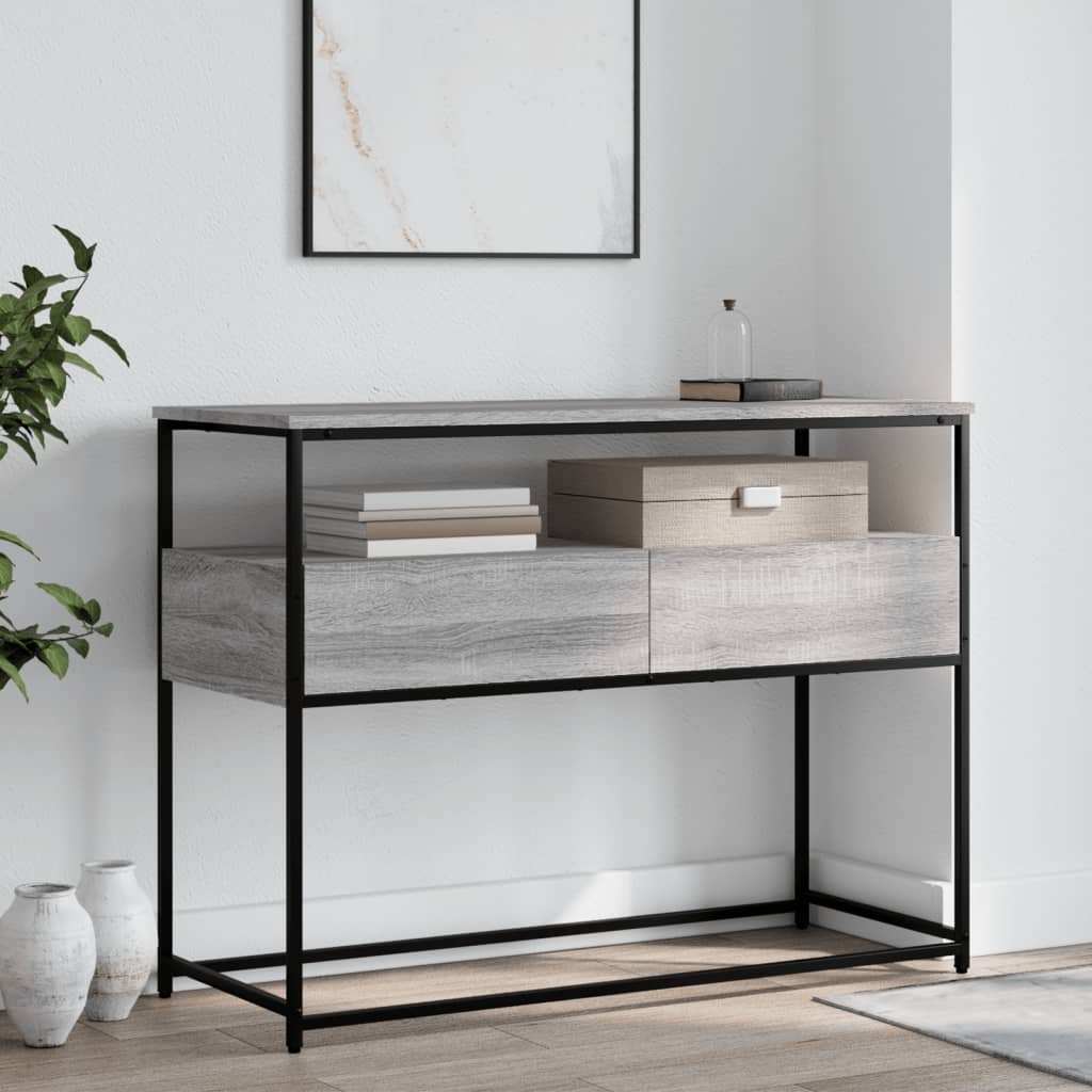 Konzolni stol siva boja hrasta 100x40x75 cm konstruirano drvo