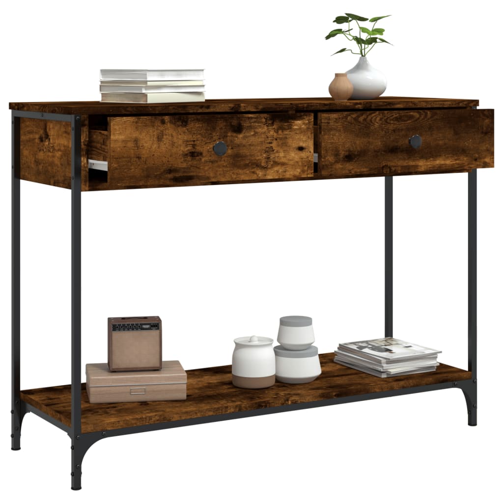 Konzolni stol boja hrasta 100 x 34,5 x 75 cm konstruirano drvo