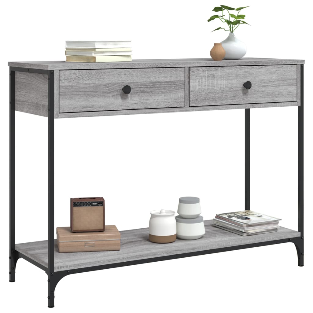 Konzolni stol siva boja hrasta 100x34,5x75 cm konstruirano drvo