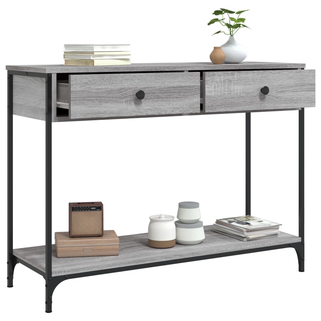 Konzolni stol siva boja hrasta 100x34,5x75 cm konstruirano drvo