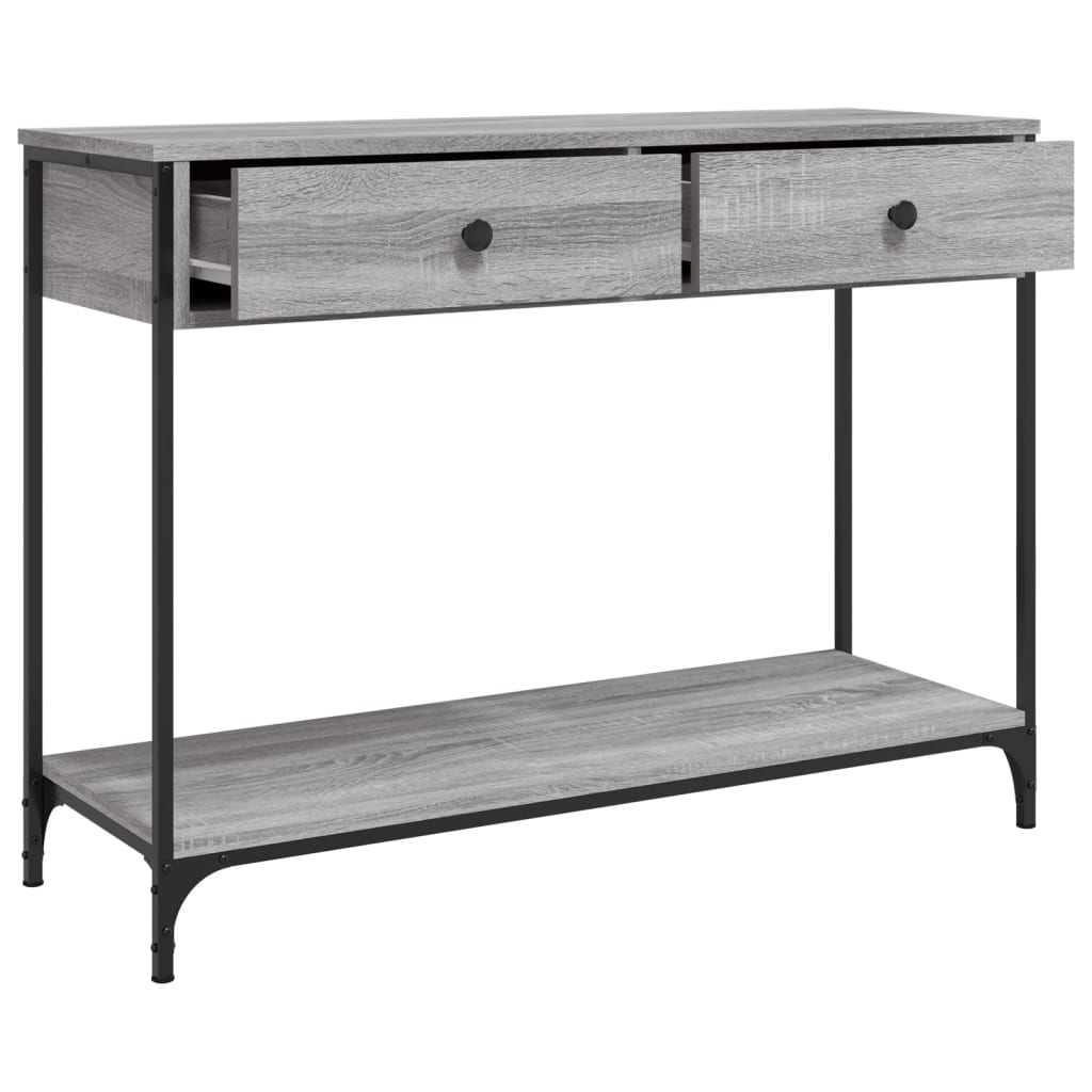 Konzolni stol siva boja hrasta 100x34,5x75 cm konstruirano drvo