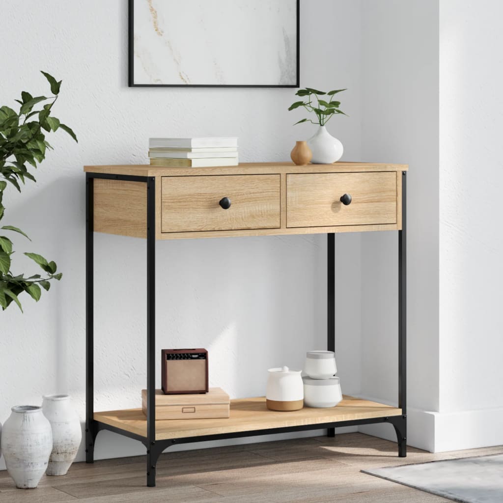 Konzolni stol boja hrasta 75 x 34,5 x 75 cm konstruirano drvo