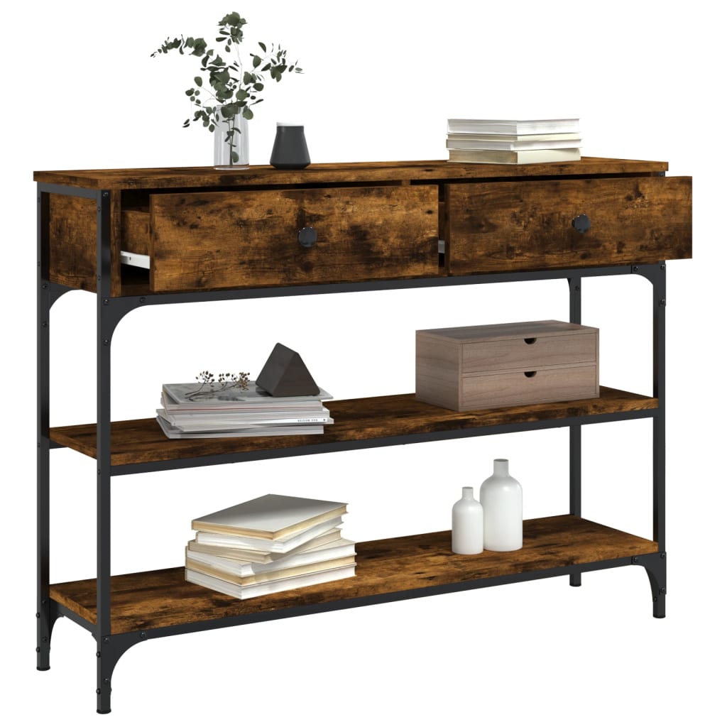 Konzolni stol boja hrasta 100 x 25 x 75 cm konstruirano drvo